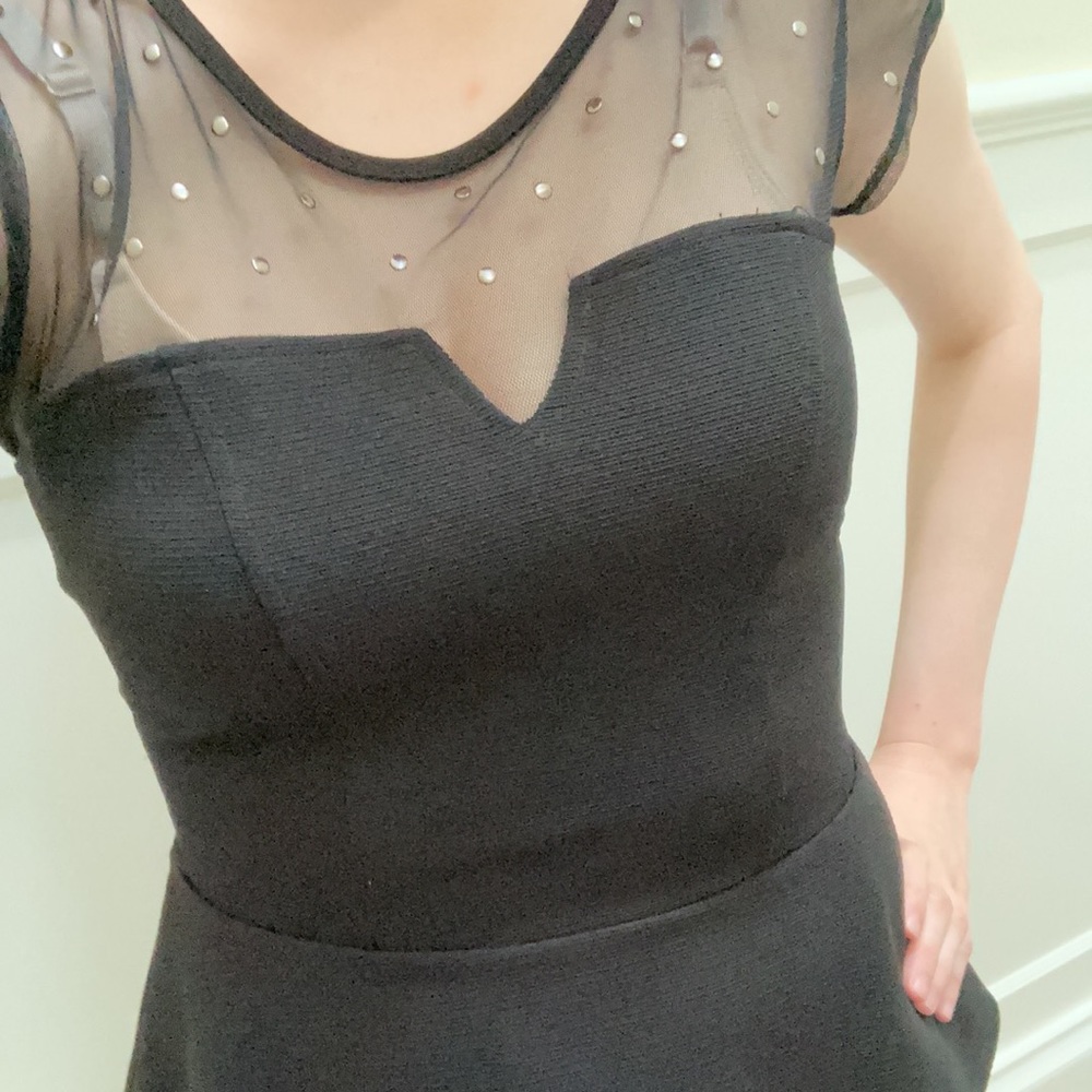 Sexy Petite Black Shirt with Mesh, Date Night!